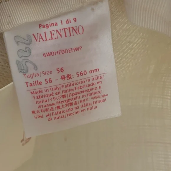 Valentino Garavani Large Brim Abaca Sun Hat Size 56 EU=21 7/8" - Picture 16 of 16